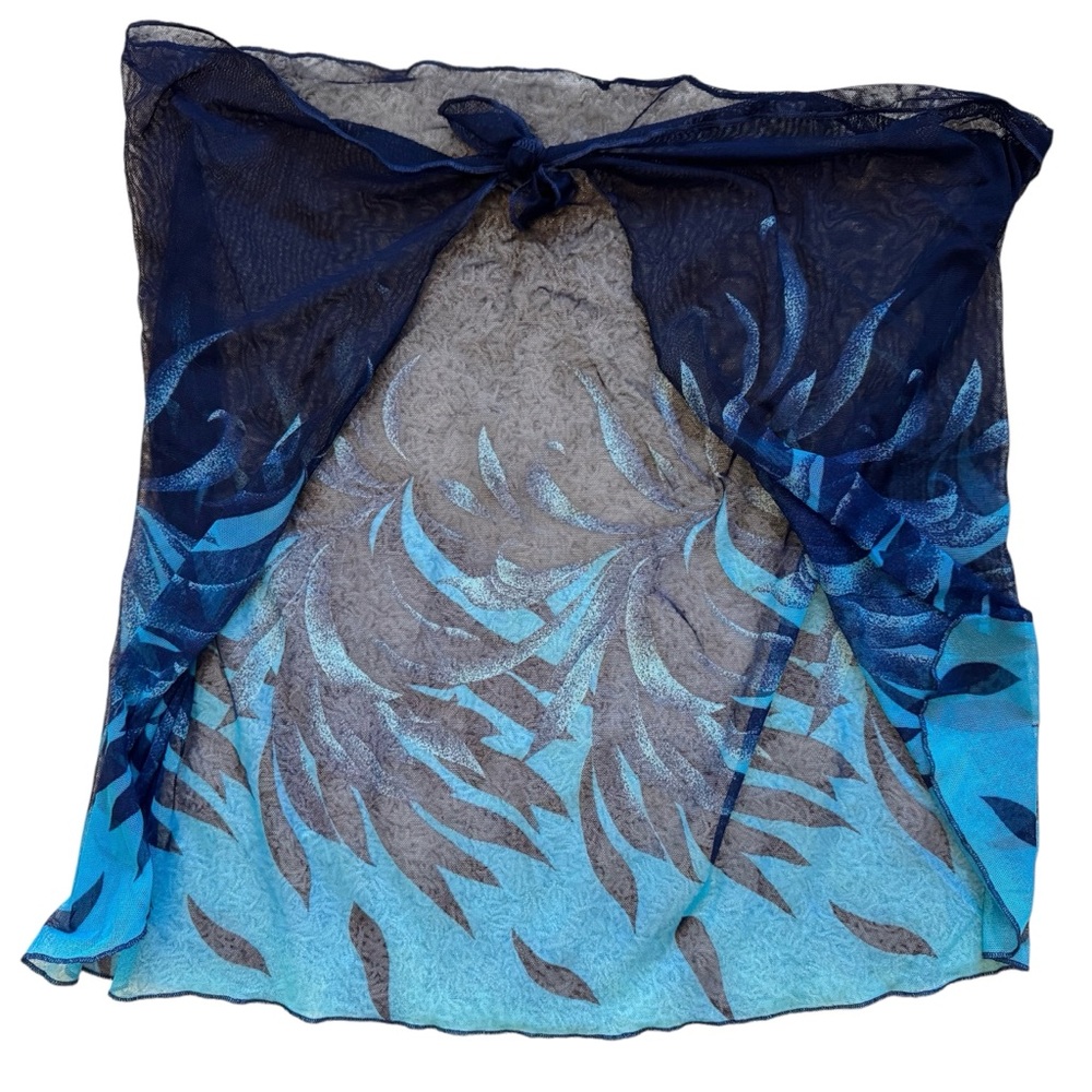 Mesh Sarong | Cover Up | Dark Blue & Teal | One Size